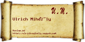 Ulrich Mihály névjegykártya